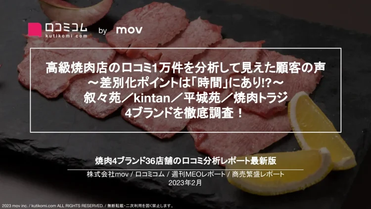 週刊MEOレポート【高級焼肉ブランド編】を公開しました