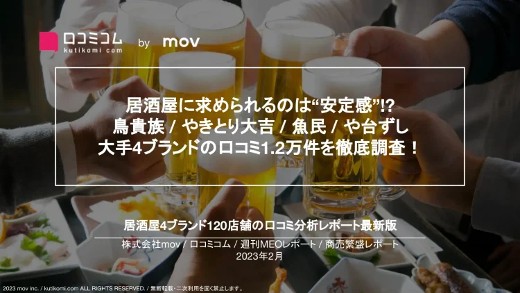 週刊MEOレポート【居酒屋編】を公開しました