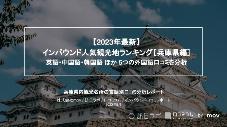 インバウンド口コミレポート【人気観光地ランキング 兵庫県編】を公開しました