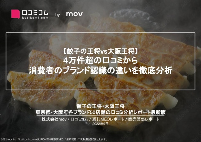 週刊MEOレポート【餃子の王将vs大阪王将編】を公開しました