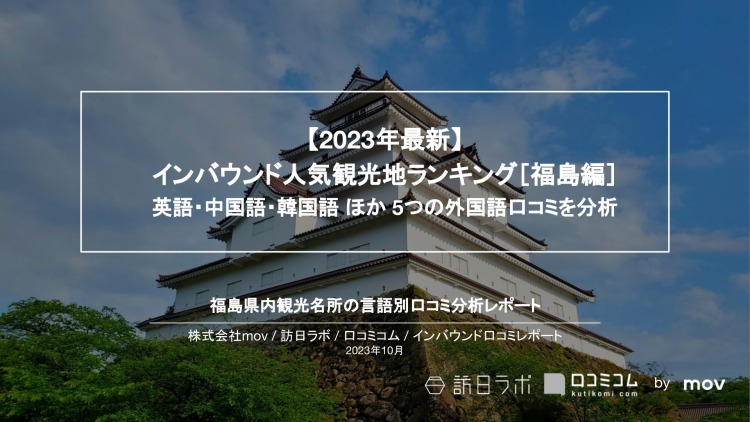 【独自調査】インバウンド人気観光地ランキング福島編：コロナ後 最新の訪日客の支持を集めたスポットTOP10を発表　#インバウンドMEO