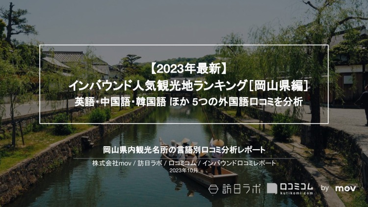 【独自調査】インバウンド人気観光地ランキング岡山編：コロナ後 最新の訪日客の支持を集めたスポットTOP10を発表　#インバウンドMEO