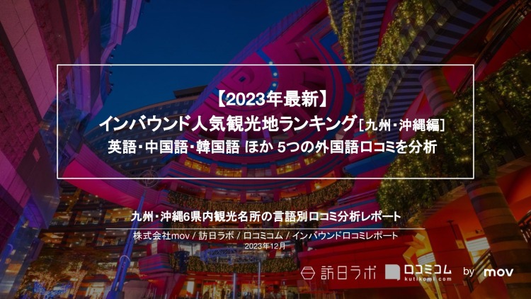 【独自調査】インバウンド人気観光地ランキング九州・沖縄編：最新の訪日客の支持を集めたスポットTOP30を発表　#インバウンドMEO