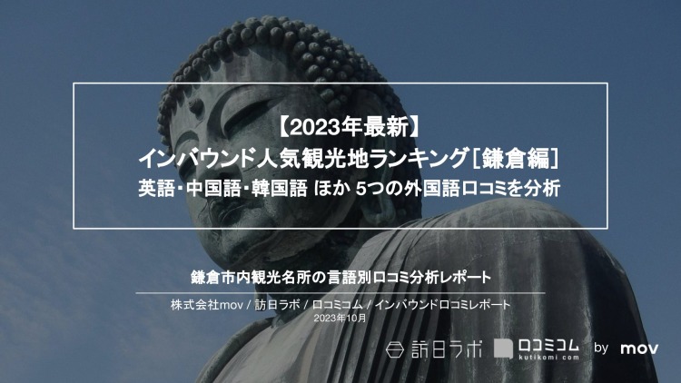 【独自調査】インバウンド人気観光地ランキング鎌倉編：コロナ後 最新の訪日客の支持を集めたスポットTOP10を発表　#インバウンドMEO