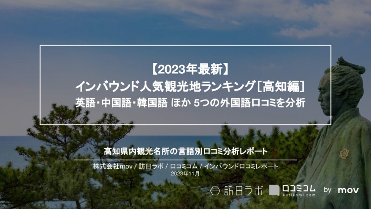 【独自調査】インバウンド人気観光地ランキング高知編：コロナ後 最新の訪日客の支持を集めたスポットTOP10を発表　#インバウンドMEO