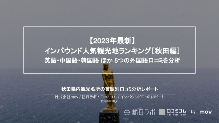 【独自調査】インバウンド人気観光地ランキング秋田編：コロナ後 最新の訪日客の支持を集めたスポットTOP10を発表　#インバウンドMEO